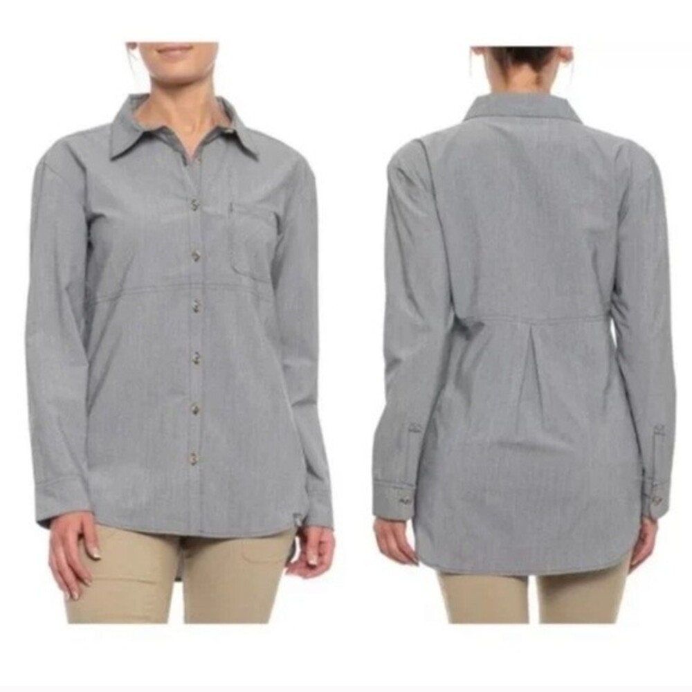 THE NORTH FACE Stevie Women's Heather Gray Back Pleat Woven Shirt